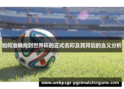如何准确找到世界杯的正式名称及其背后的含义分析