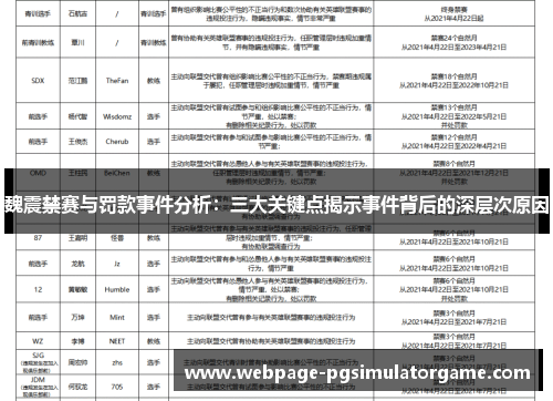 魏震禁赛与罚款事件分析：三大关键点揭示事件背后的深层次原因